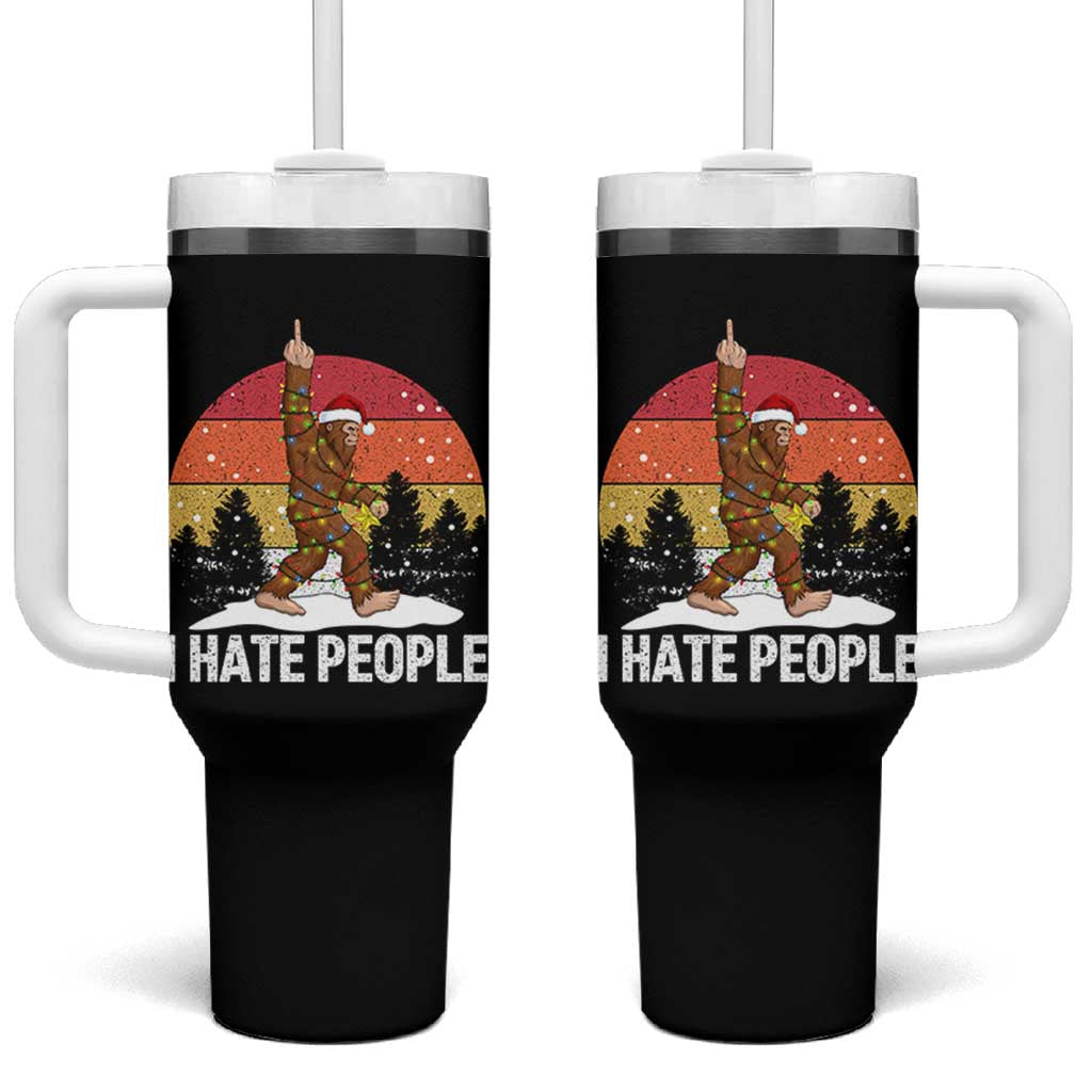 Funny Bigfoot Christmas Tumbler With Handle I Hate People - Wonder Print Shop