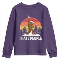 Funny Bigfoot Christmas Youth Sweatshirt I Hate People - Wonder Print Shop