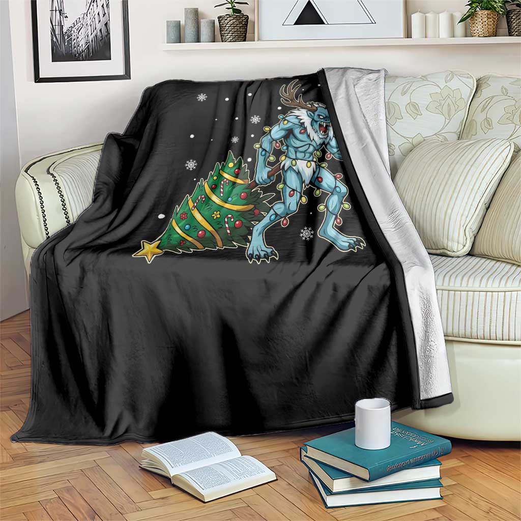 Wendigo Monster Throw Blanket Cryptid Mythical Christmas - Wonder Print Shop