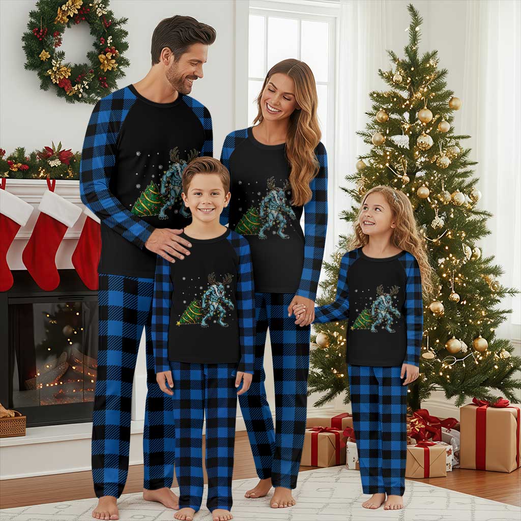 Wendigo Monster Plaid Pajama Set Cryptid Mythical Christmas - Wonder Print Shop
