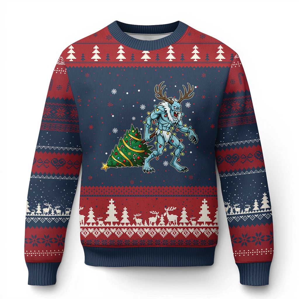 Wendigo Monster Ugly Christmas Sweater Cryptid Mythical Xmas - Wonder Print Shop