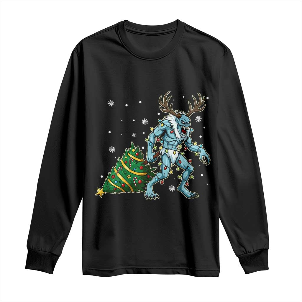 Wendigo Monster Long Sleeve Shirt Cryptid Mythical Christmas - Wonder Print Shop