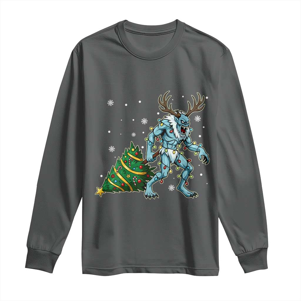 Wendigo Monster Long Sleeve Shirt Cryptid Mythical Christmas - Wonder Print Shop