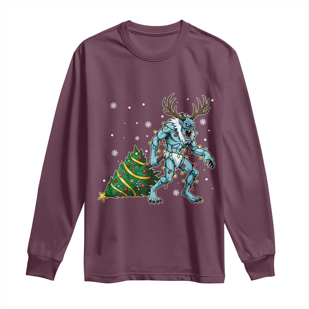 Wendigo Monster Long Sleeve Shirt Cryptid Mythical Christmas - Wonder Print Shop