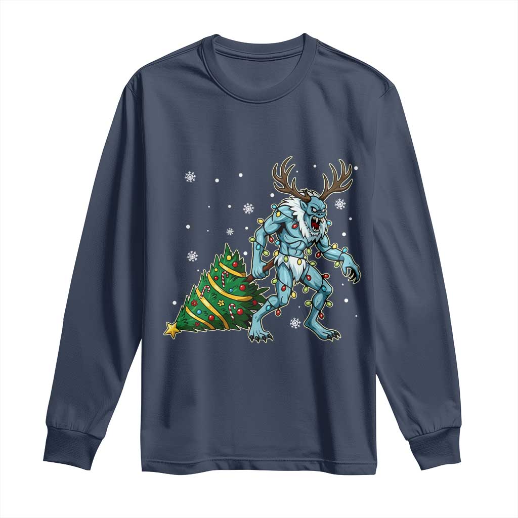 Wendigo Monster Long Sleeve Shirt Cryptid Mythical Christmas - Wonder Print Shop