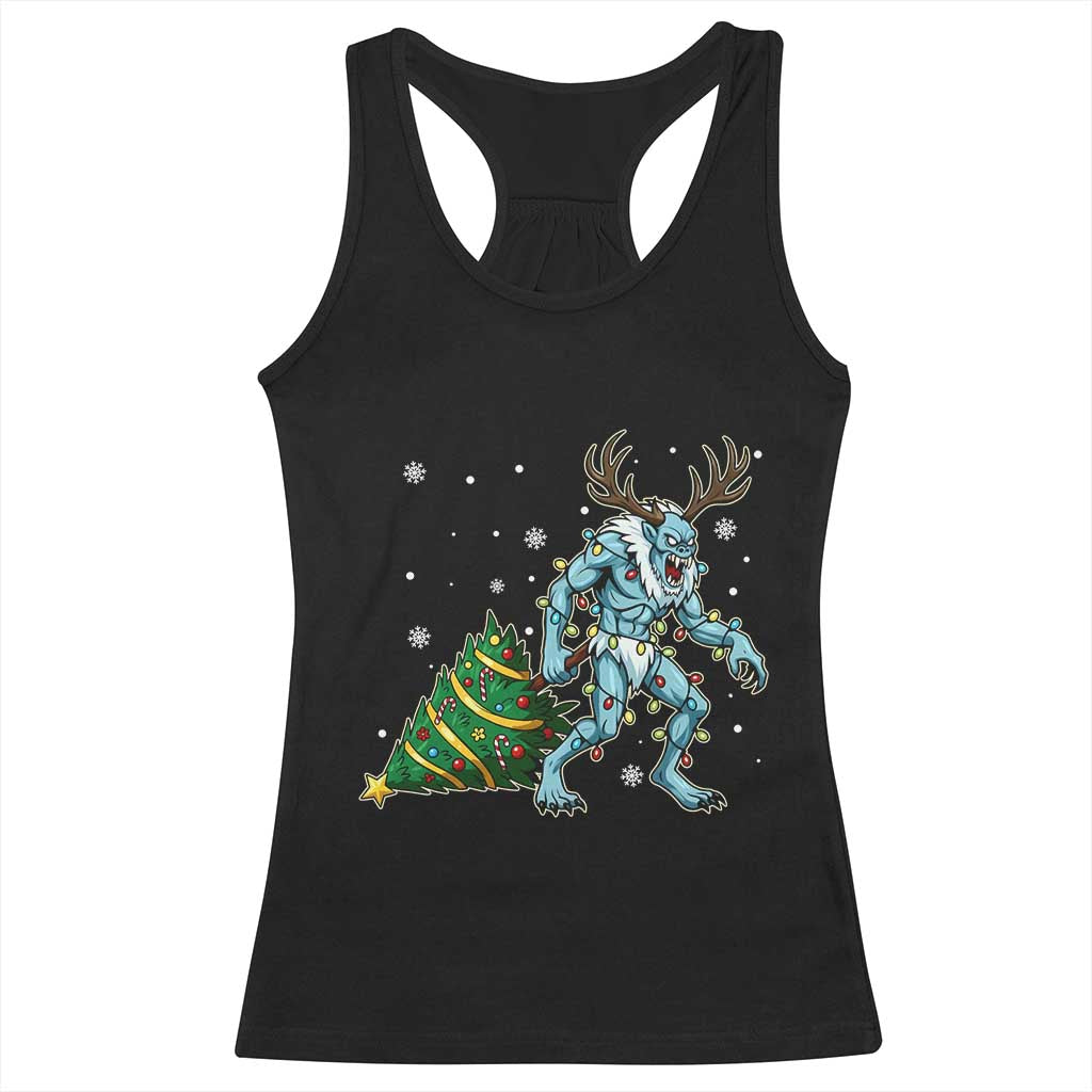 Wendigo Monster Racerback Tank Top Cryptid Mythical Christmas - Wonder Print Shop