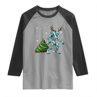 Wendigo Monster Raglan Shirt Cryptid Mythical Christmas - Wonder Print Shop