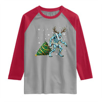 Wendigo Monster Raglan Shirt Cryptid Mythical Christmas - Wonder Print Shop