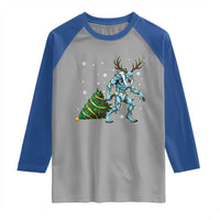 Wendigo Monster Raglan Shirt Cryptid Mythical Christmas - Wonder Print Shop