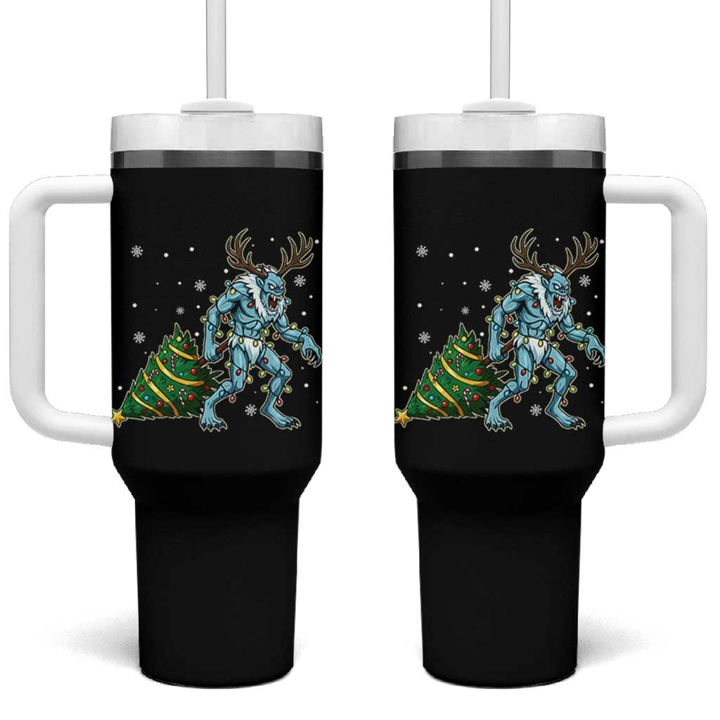 Wendigo Monster Tumbler With Handle Cryptid Mythical Christmas - Wonder Print Shop