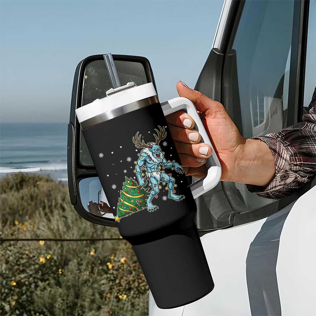 Wendigo Monster Tumbler With Handle Cryptid Mythical Christmas - Wonder Print Shop