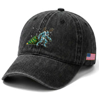 Wendigo Monster Washed Cotton Baseball Cap Cryptid Mythical Christmas