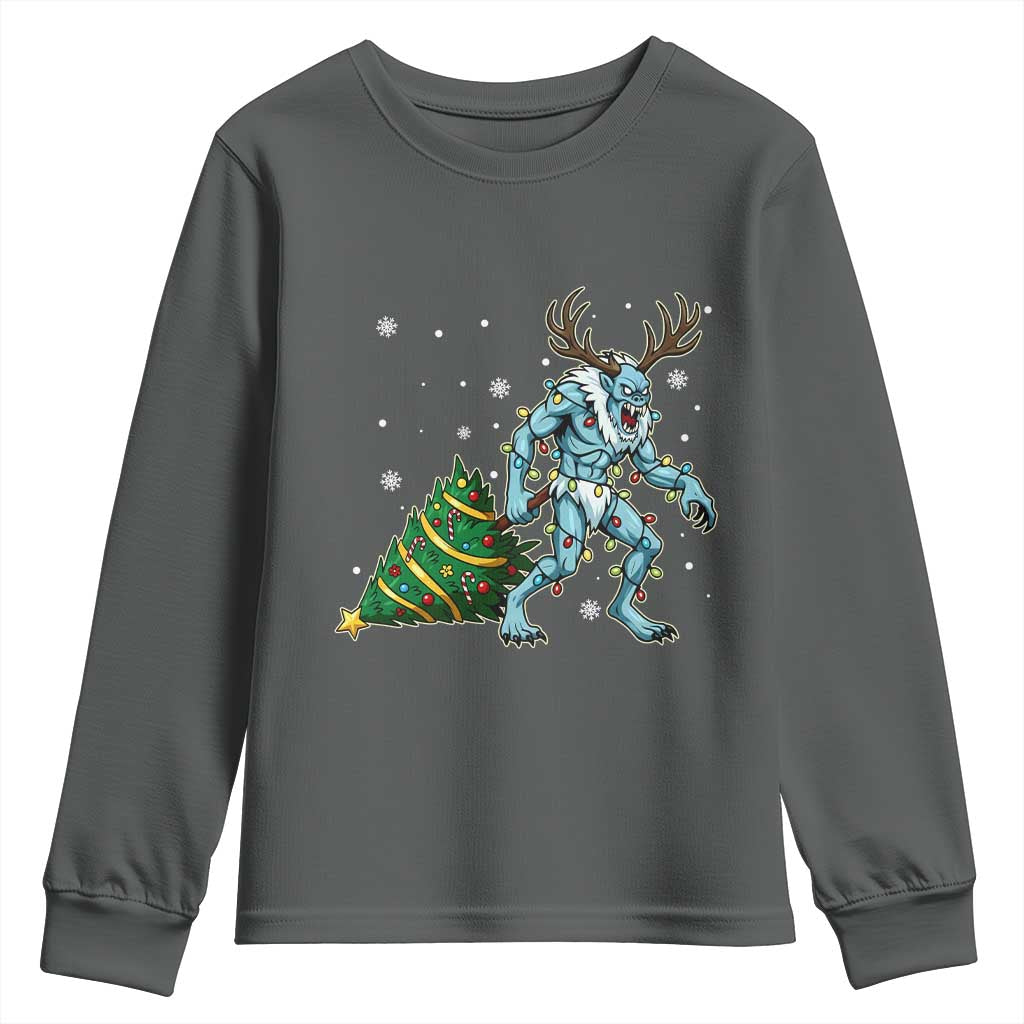 Wendigo Monster Youth Sweatshirt Cryptid Mythical Christmas - Wonder Print Shop