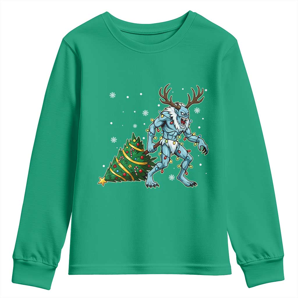 Wendigo Monster Youth Sweatshirt Cryptid Mythical Christmas - Wonder Print Shop