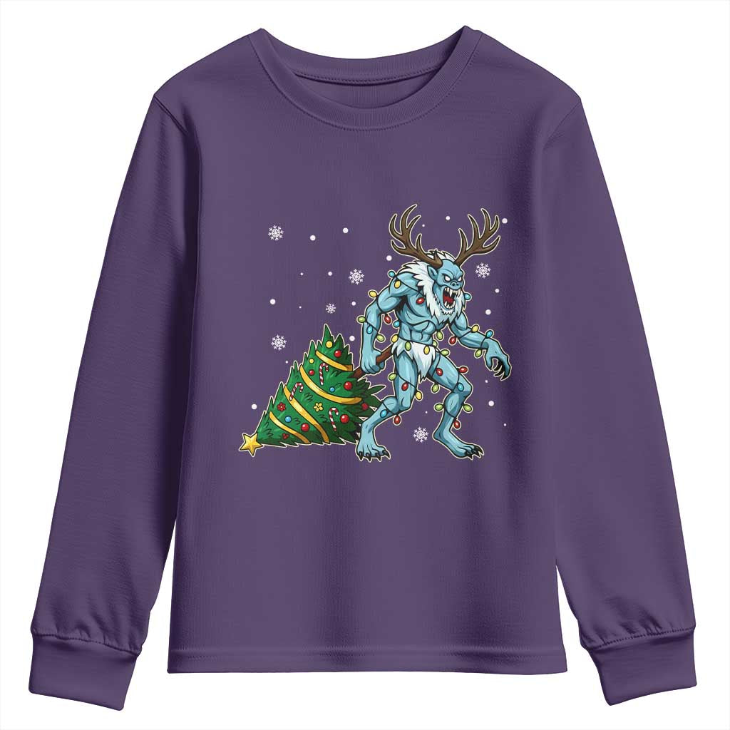 Wendigo Monster Youth Sweatshirt Cryptid Mythical Christmas - Wonder Print Shop