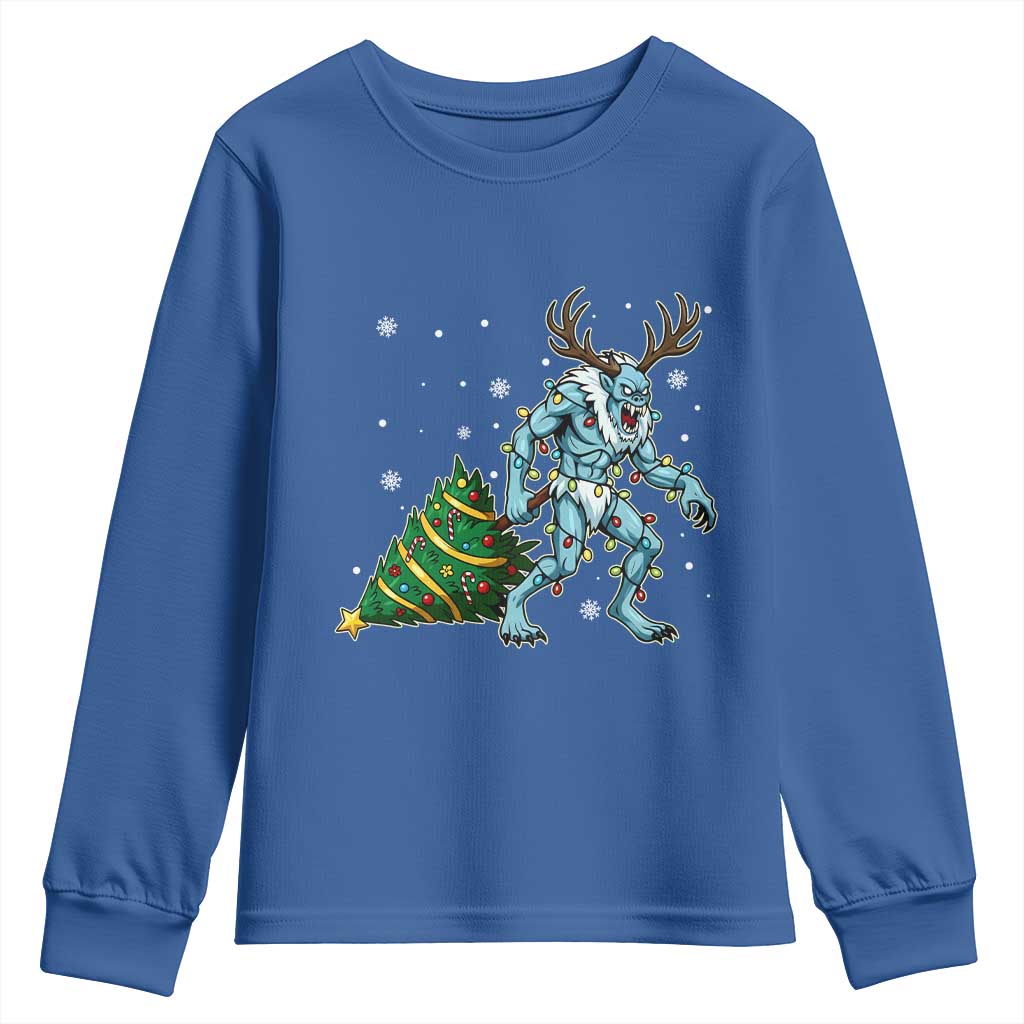 Wendigo Monster Youth Sweatshirt Cryptid Mythical Christmas - Wonder Print Shop