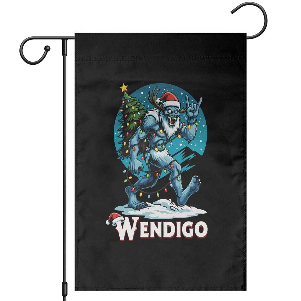 Funny Wendigo Monster Christmas Garden Flag Rock On Hand Meme Xmas - Wonder Print Shop