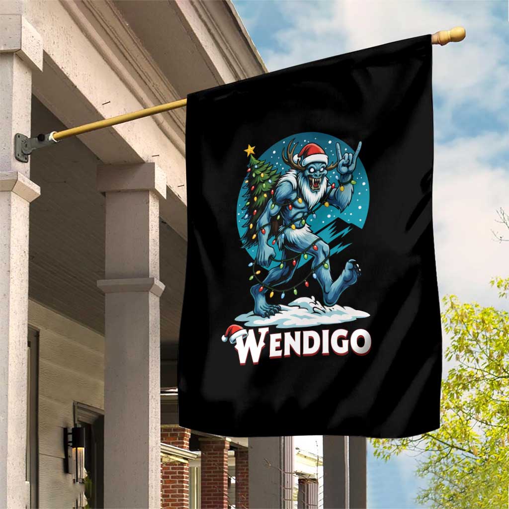 Funny Wendigo Monster Christmas Garden Flag Rock On Hand Meme Xmas - Wonder Print Shop