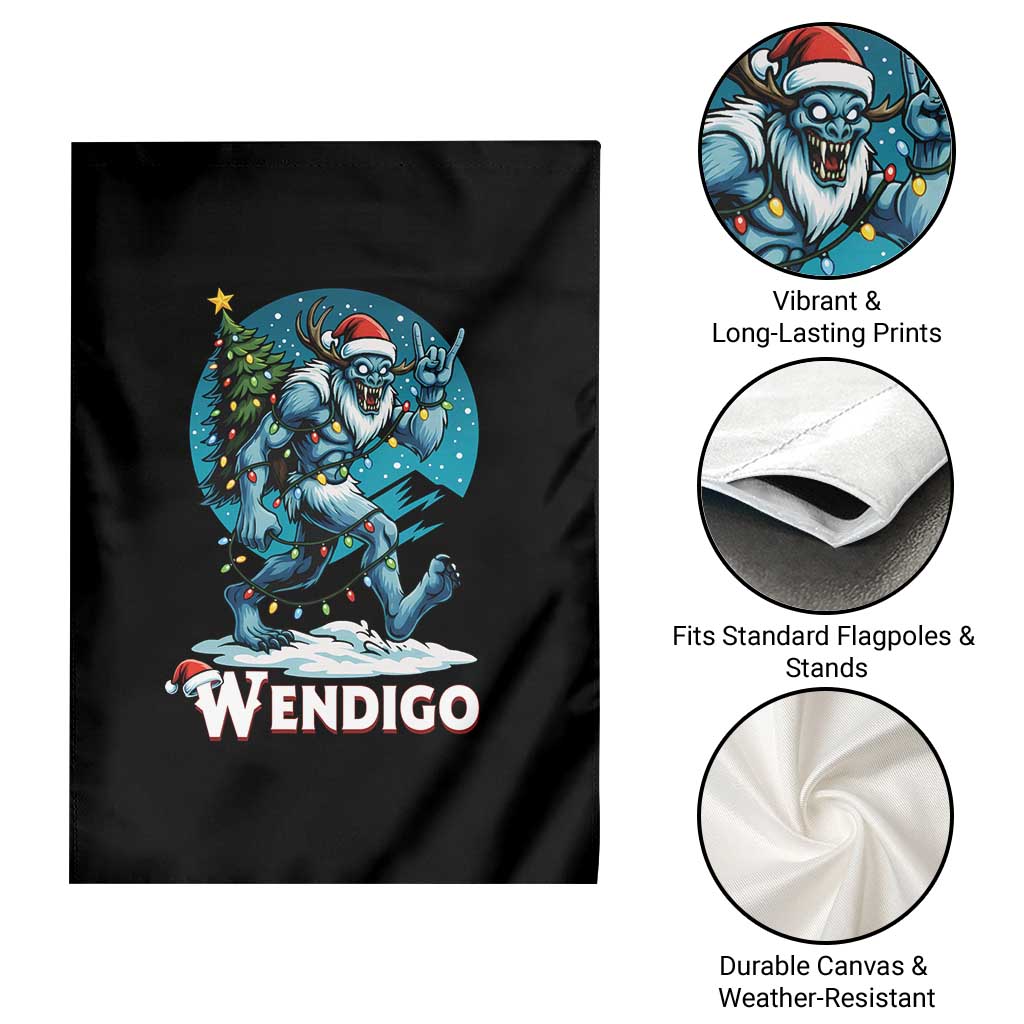 Funny Wendigo Monster Christmas Garden Flag Rock On Hand Meme Xmas - Wonder Print Shop