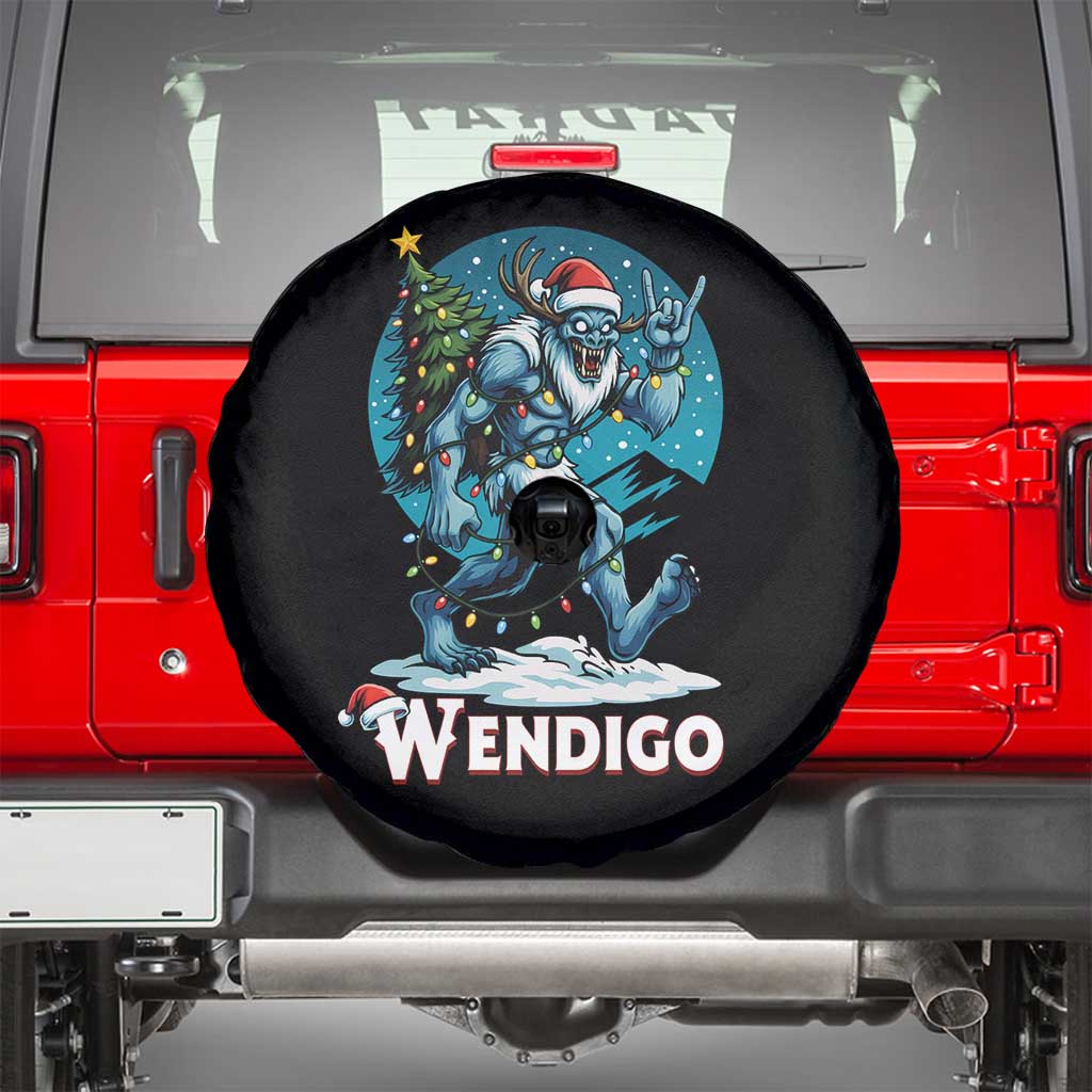 Funny Wendigo Monster Christmas Spare Tire Cover Rock On Hand Meme Xmas - Wonder Print Shop