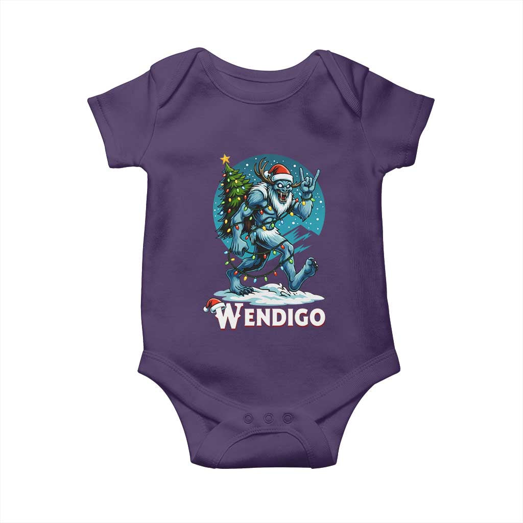 Funny Wendigo Monster Christmas Baby Onesie Rock On Hand Meme Xmas - Wonder Print Shop