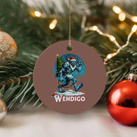 Funny Wendigo Monster Xmas Ceramic Ornament Rock On Hand Meme Xmas - Wonder Print Shop