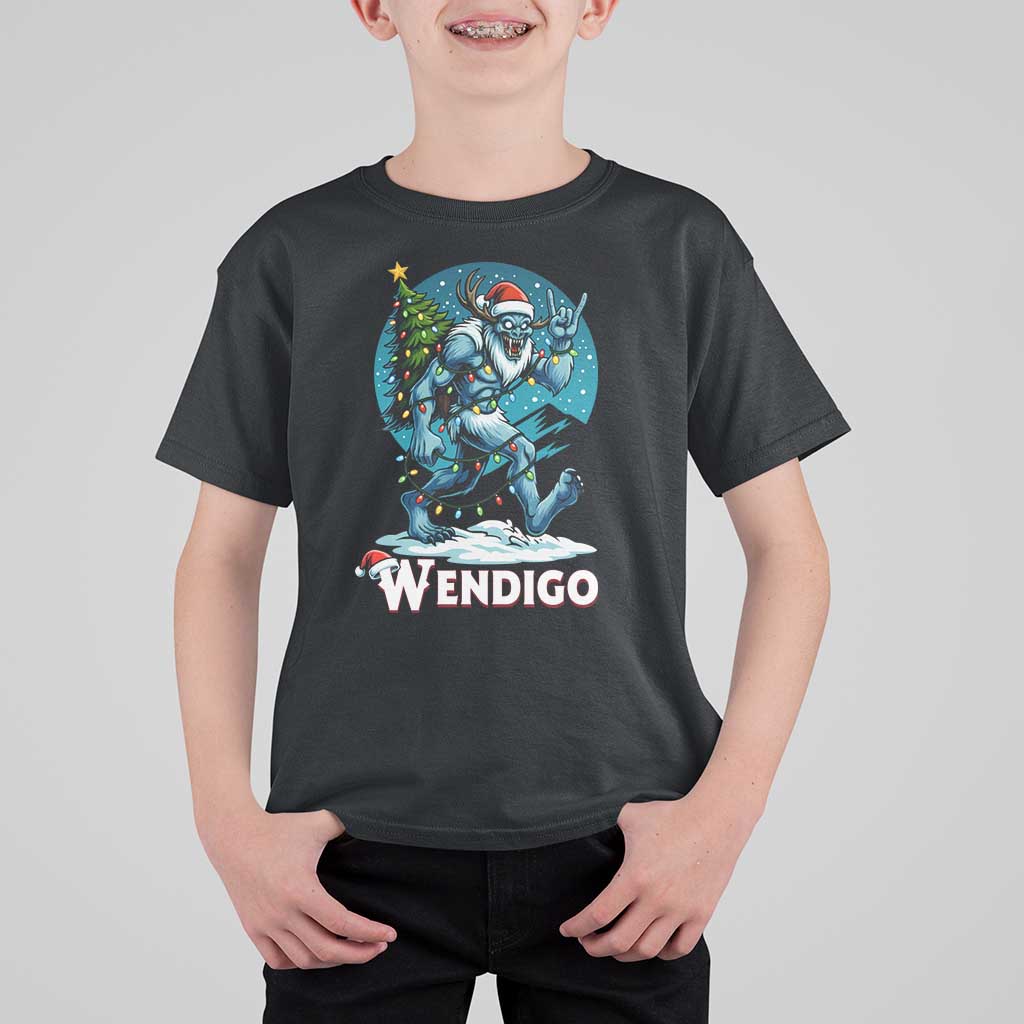 Funny Wendigo Monster Christmas T Shirt For Kid Rock On Hand Meme Xmas - Wonder Print Shop