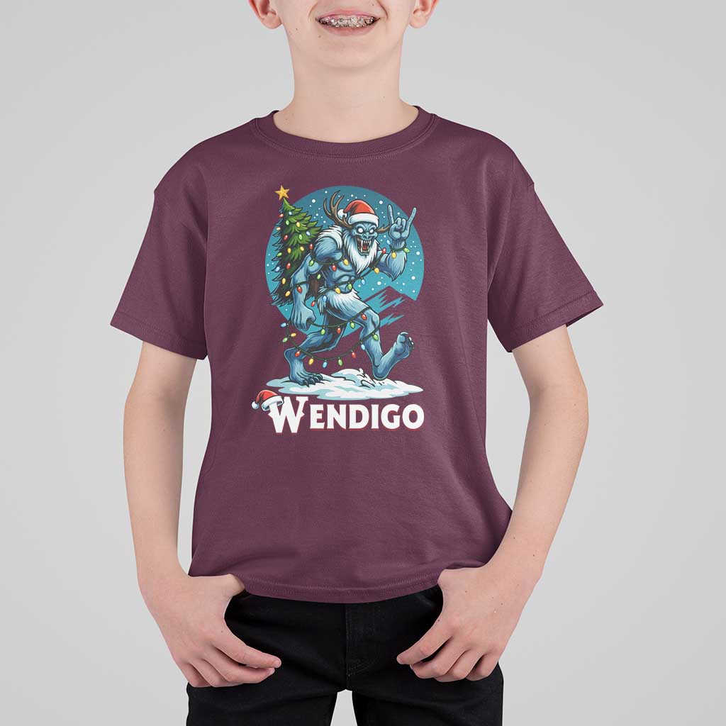 Funny Wendigo Monster Christmas T Shirt For Kid Rock On Hand Meme Xmas - Wonder Print Shop