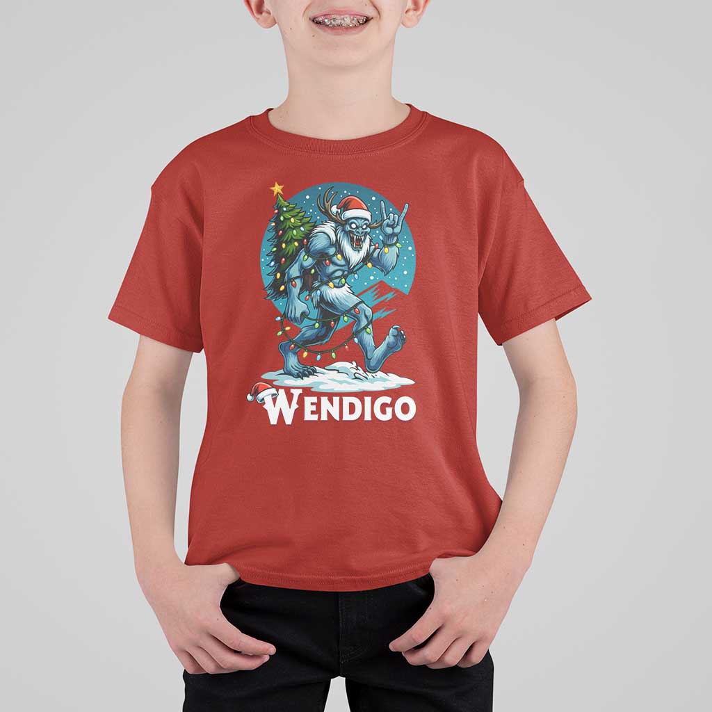 Funny Wendigo Monster Christmas T Shirt For Kid Rock On Hand Meme Xmas - Wonder Print Shop