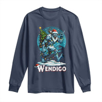 Funny Wendigo Monster Christmas Long Sleeve Shirt Rock On Hand Meme Xmas - Wonder Print Shop
