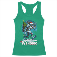 Funny Wendigo Monster Christmas Racerback Tank Top Rock On Hand Meme Xmas - Wonder Print Shop
