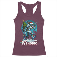 Funny Wendigo Monster Christmas Racerback Tank Top Rock On Hand Meme Xmas - Wonder Print Shop