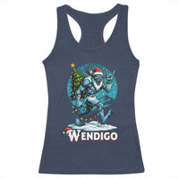 Funny Wendigo Monster Christmas Racerback Tank Top Rock On Hand Meme Xmas - Wonder Print Shop