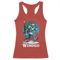 Funny Wendigo Monster Christmas Racerback Tank Top Rock On Hand Meme Xmas - Wonder Print Shop