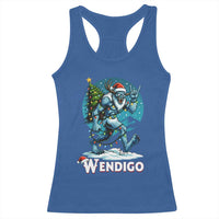 Funny Wendigo Monster Christmas Racerback Tank Top Rock On Hand Meme Xmas - Wonder Print Shop