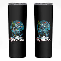 Funny Wendigo Monster Christmas Skinny Tumbler Rock On Hand Meme Xmas - Wonder Print Shop