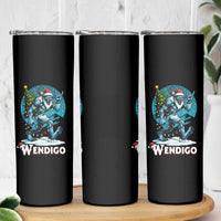 Funny Wendigo Monster Christmas Skinny Tumbler Rock On Hand Meme Xmas - Wonder Print Shop