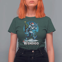 Funny Wendigo Monster Christmas T Shirt For Women Rock On Hand Meme Xmas - Wonder Print Shop
