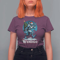 Funny Wendigo Monster Christmas T Shirt For Women Rock On Hand Meme Xmas - Wonder Print Shop