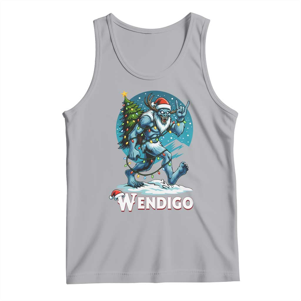 Funny Wendigo Monster Christmas Tank Top Rock On Hand Meme Xmas - Wonder Print Shop