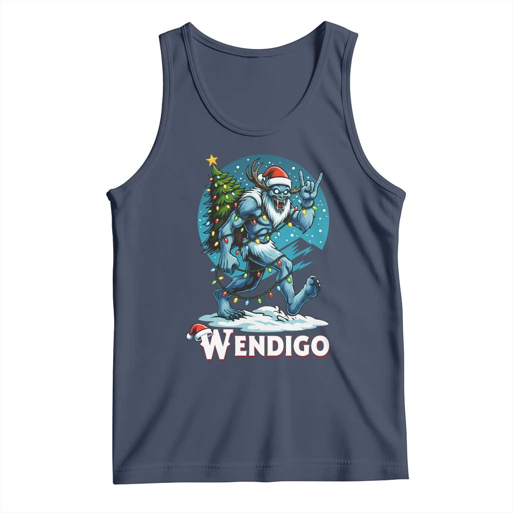 Funny Wendigo Monster Christmas Tank Top Rock On Hand Meme Xmas - Wonder Print Shop