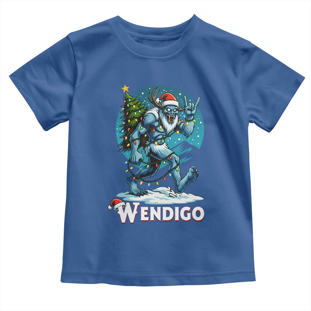 Funny Wendigo Monster Christmas Toddler T Shirt Rock On Hand Meme Xmas - Wonder Print Shop