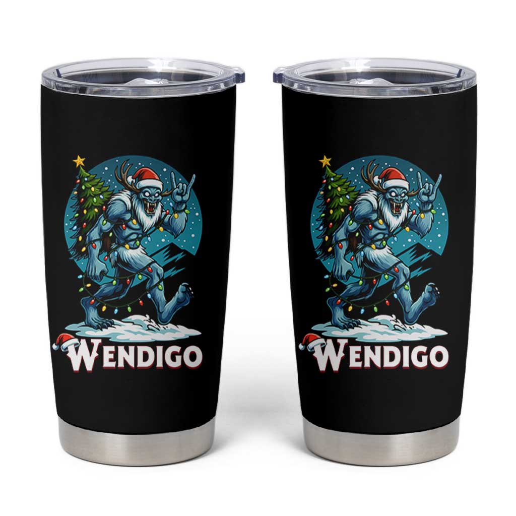 Funny Wendigo Monster Christmas Tumbler Cup Rock On Hand Meme Xmas - Wonder Print Shop