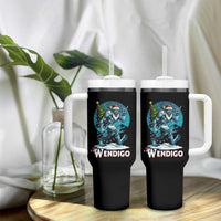 Funny Wendigo Monster Christmas Tumbler With Handle Rock On Hand Meme Xmas - Wonder Print Shop