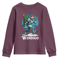 Funny Wendigo Monster Christmas Youth Sweatshirt Rock On Hand Meme Xmas - Wonder Print Shop