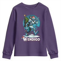 Funny Wendigo Monster Christmas Youth Sweatshirt Rock On Hand Meme Xmas - Wonder Print Shop