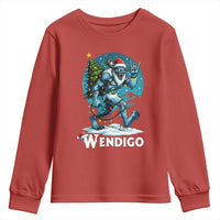 Funny Wendigo Monster Christmas Youth Sweatshirt Rock On Hand Meme Xmas - Wonder Print Shop