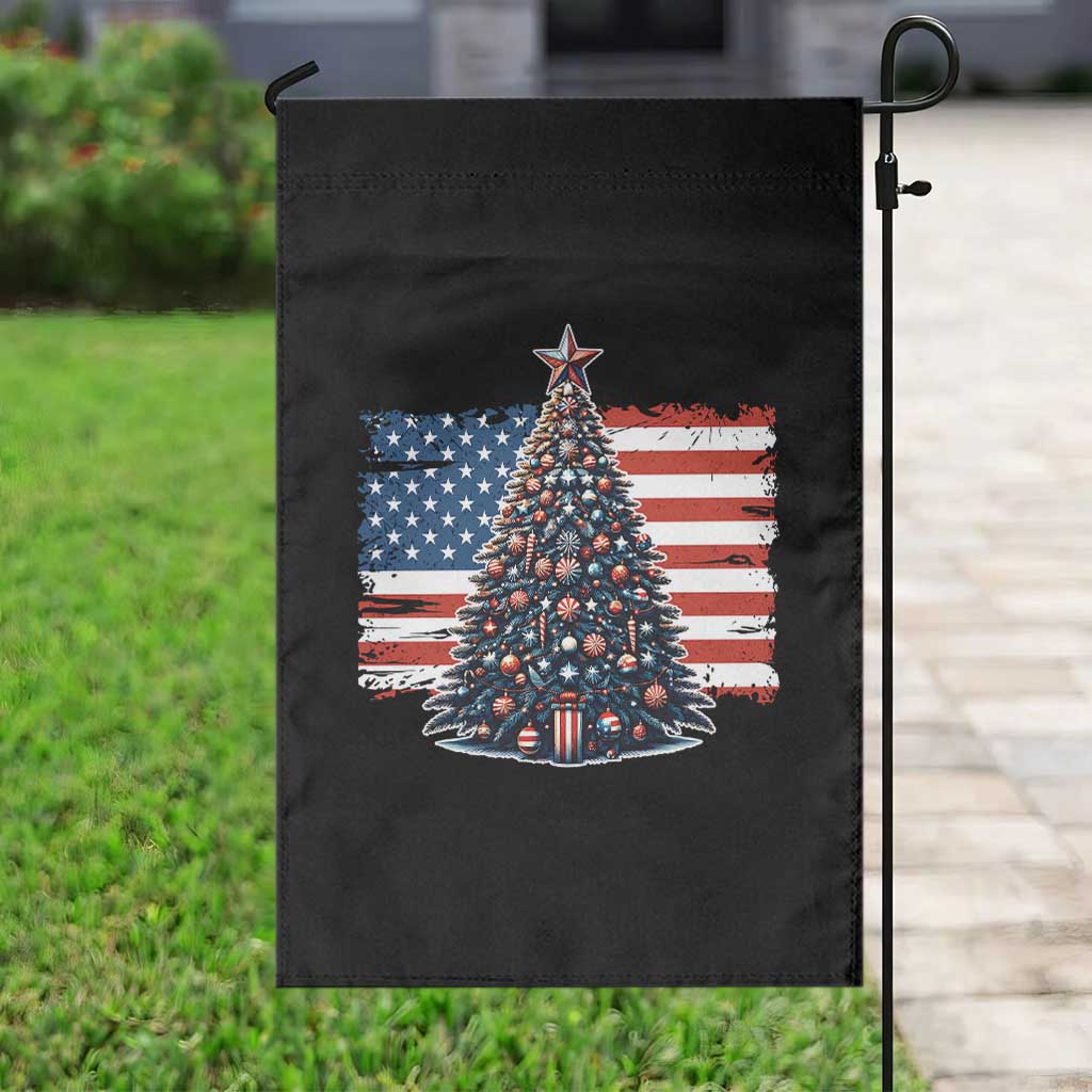 Patriotic American Flag Christmas Garden Flag - Wonder Print Shop