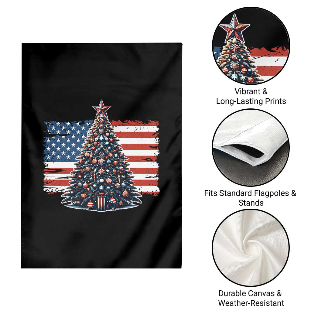 Patriotic American Flag Christmas Garden Flag - Wonder Print Shop