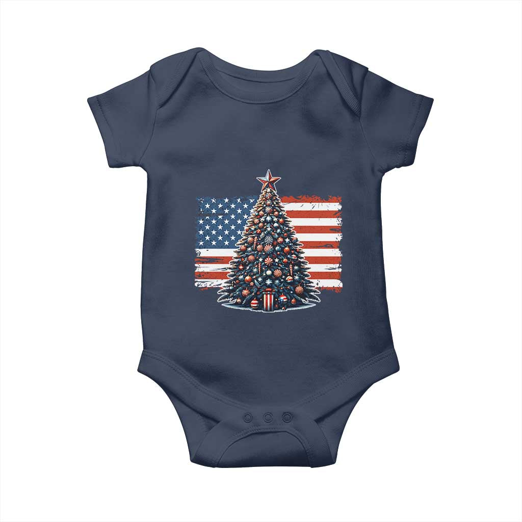 Patriotic American Flag Christmas Baby Onesie - Wonder Print Shop
